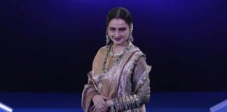 Rekha makes heads turn, jokes with paps on 'Citadel' blue carpet
