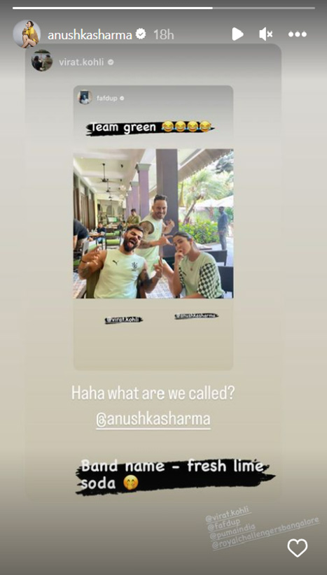 ‘Virushka’ poses with Faf du Plessis, actress calls it ‘fresh lime soda’ band