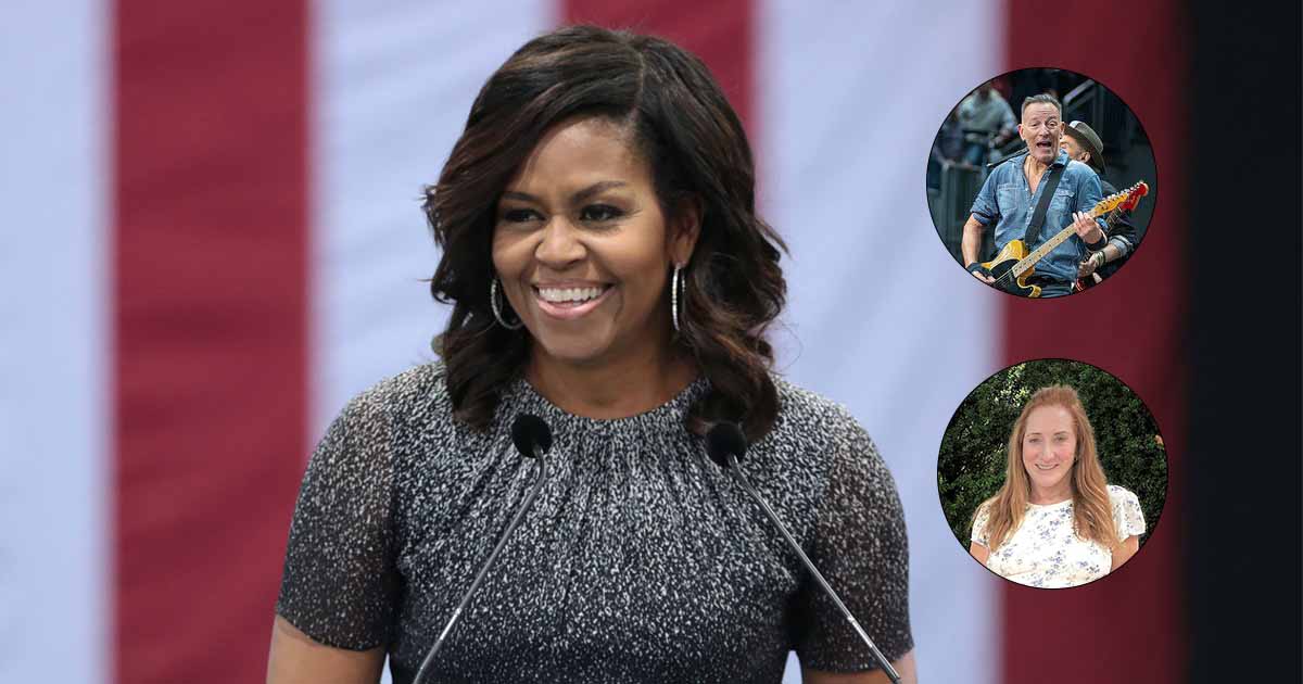 Michelle Obama joins Bruce Springsteen on vocals, tambourine during Spain show