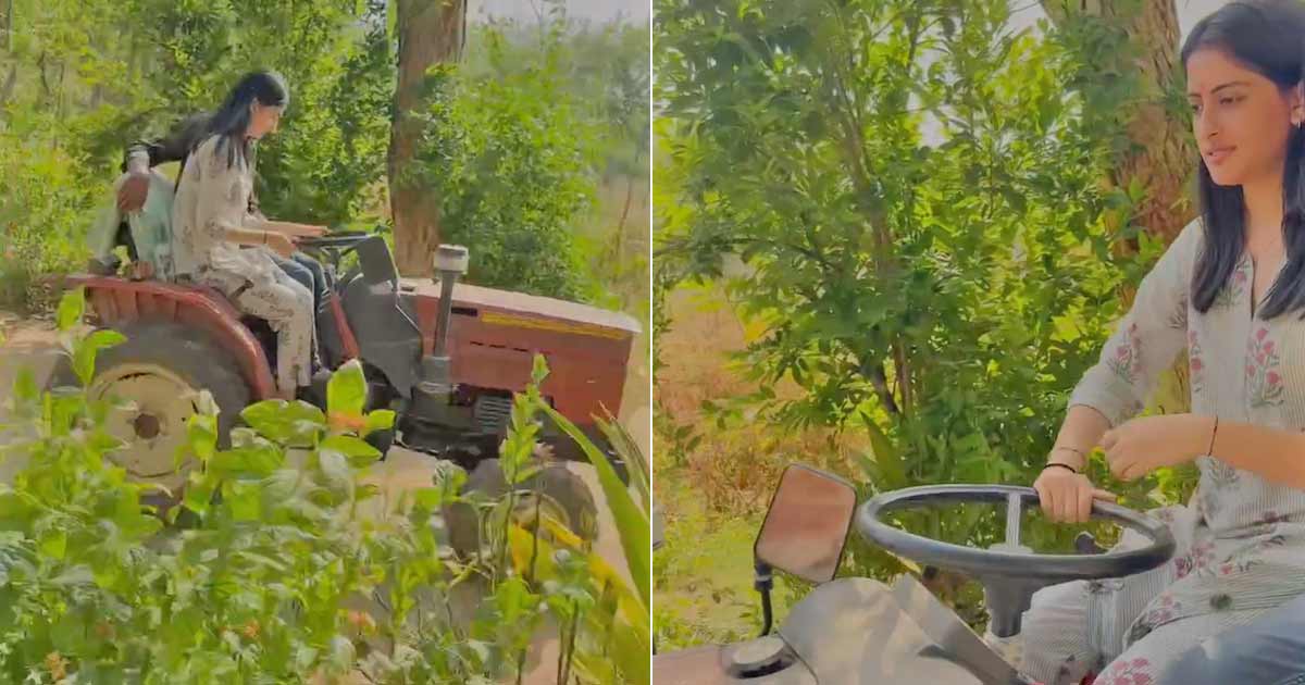 Amitabh Bachchan's Granddaughter Navya Naveli Nanda Drives A Tractor In Gujarat Village