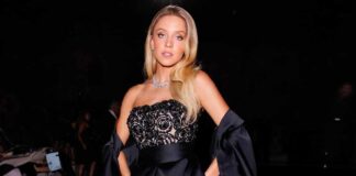Euphoria Fame Sydney Sweeney Risks A N*p-Slip In A Satin Dress Showing Off Her Bra & Busty Cleav*ge As She Accompanies Fiance Jonathan Davino At Cannes 2023