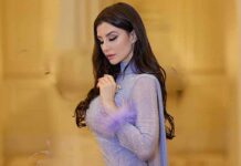 Giorgia Andriani Looks Hot, Playful and Sexy in a Shimmery Figure-Hugging Dress