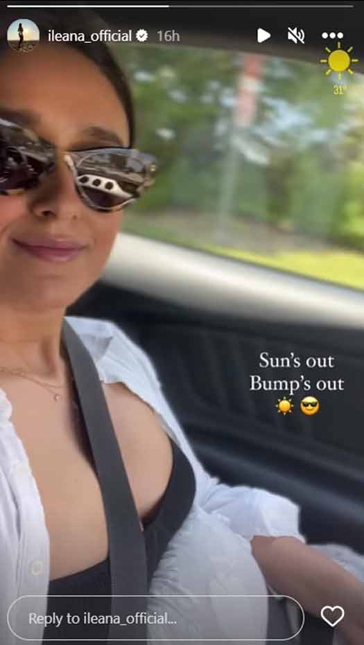 Ileana D'Cruz goes out on a drive; says 'sun's out, bump's out'