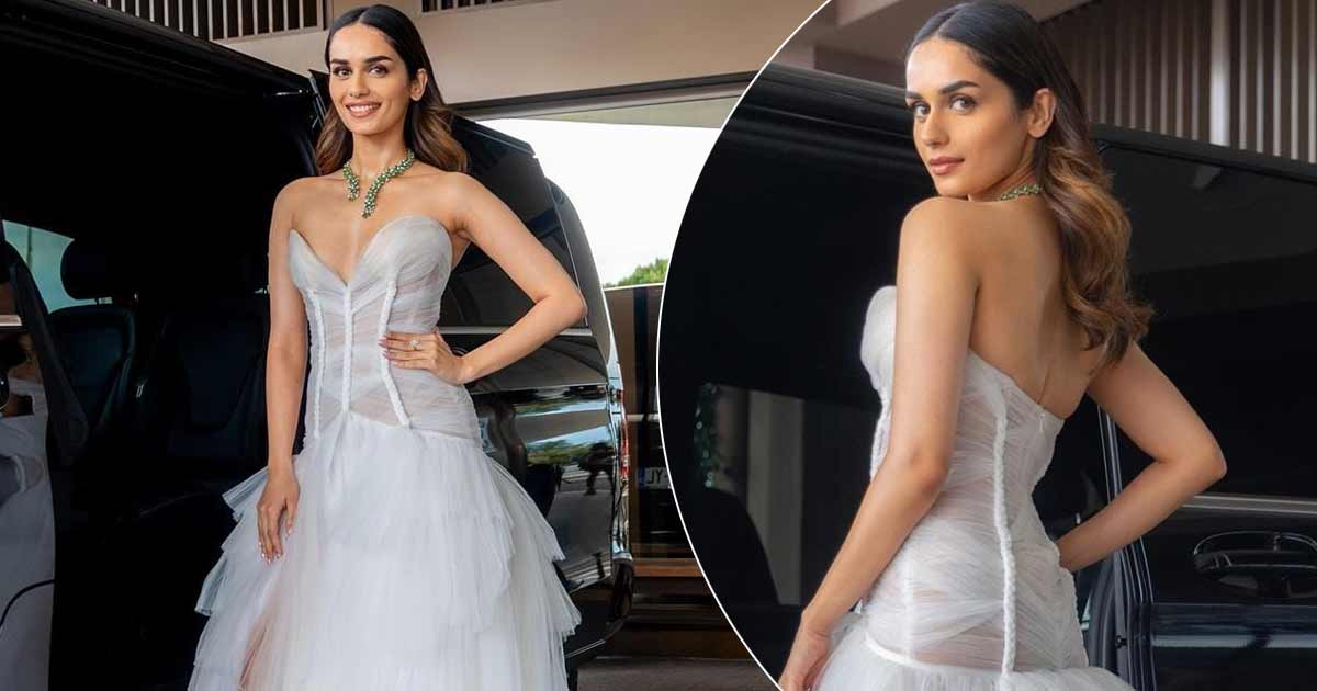 Manushi Chhillar Serves Sophistication In A White Couture Gown By Fovari At Cannes!