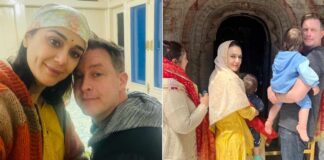 Preity Zinta, hubby Gene take their twins Jai, Gia for temple visit in Shimla
