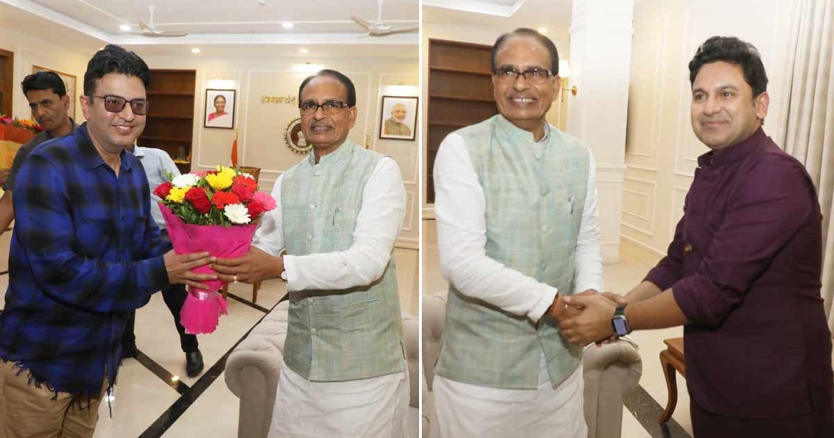 Producer Bhushan Kumar & Dialogue Writer Manoj Muntashir Meet The Honourable Chief Minister & Home Minister Of Madhya Pradesh