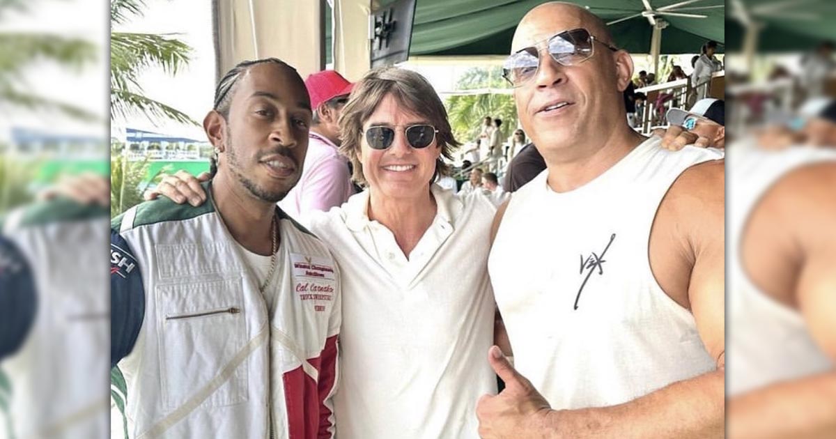 Tom Cruise seen with Vin Diesel, Ludacris at Formula One Miami Grand Prix