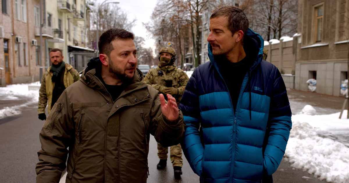 “War Zone: Bear Grylls Meets President Zelenskyy” premieres on Discovery and discovery+ on 15 May