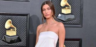 When Hailey Bieber Put On Her Side B**b On A Display In A Satin Thigh-High Slit Gown & Exuded Her Angelic Beauty!