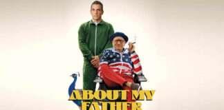 While Robert De Niro announces 7th child in his real life, the actor talks about his reel-life son Sebastian Maniscalco in Lionsgate’s ‘About My Father’