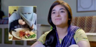 Zaira Wasim Slams A User Questioning Woman Eating While Wearing Her Niqab!