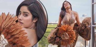 Janhvi Kapoor Puts Up A Busty Display Donning A Cl*avage Exposing Gold Ensemble Gown - Take A Look