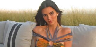 Kendall Jenner Turns Heads In A Yellow Sequined Backless Dress