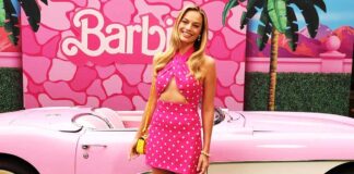 Margot Robbie Gives A Summery Touch To Her 'Barbie' Look By Wearing A Pink Polka-Dot Dress