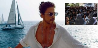SRK does 'Pathaan' hook step on Mannat balcony to celebrate TV premiere