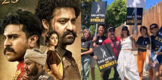 SS Rajamouli’s RRR Used To Create A StRRRiking Sign Board Amidst Hollywood’s SAG-AFTRA & Writers’ Strike, Netizens Say “It’s Not Just A Movie…” SS Rajamouli’s ‘RRR’ Is A Part Of SAG-AFTRA & Writers Strike In Hollywood? Film’s Poster Featuring Ram Charan & Jr NTR Spotted During The Protest