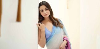 Alia stuns in ombre-hued chiffon saree, channels KJo's quintessential 'heroine' look