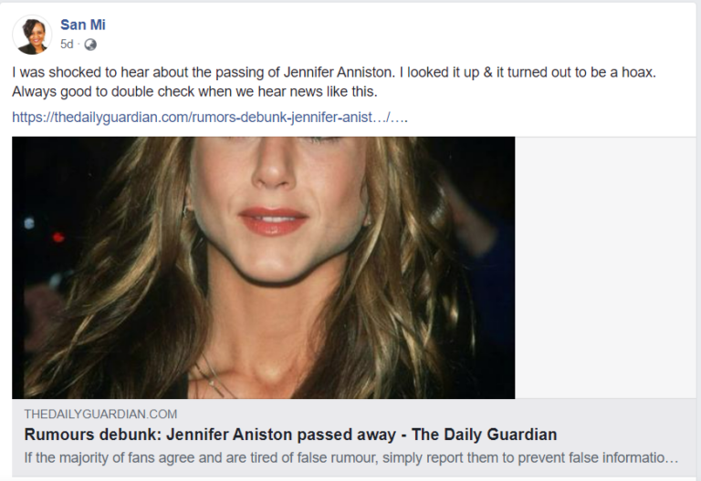 Jennifer Aniston Is Really Dead? Friends Actress Falls Victim To