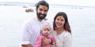 Gurmeet, Debina visit Varanasi for youngest daughter Divisha's Mundan