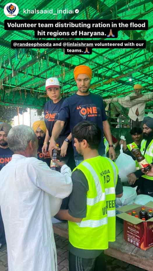 Randeep Hooda serves rations to flood-hit people in Haryana