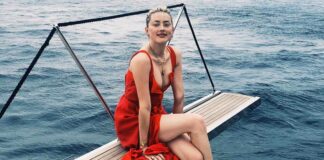 When Amber Heard Donned A Bra & Cut-Out Trousers & Let Her Friend Do A Downward Dog Asana On Her