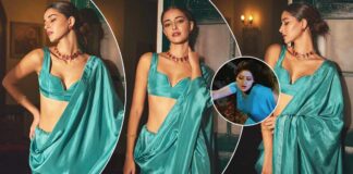 Ananya Panday Flaunts Her Snatched Waist In S*xy Cleav*g-Popping Blouse & Turquoise Saree, Add This To Your Festive Wardrobe Right Away!