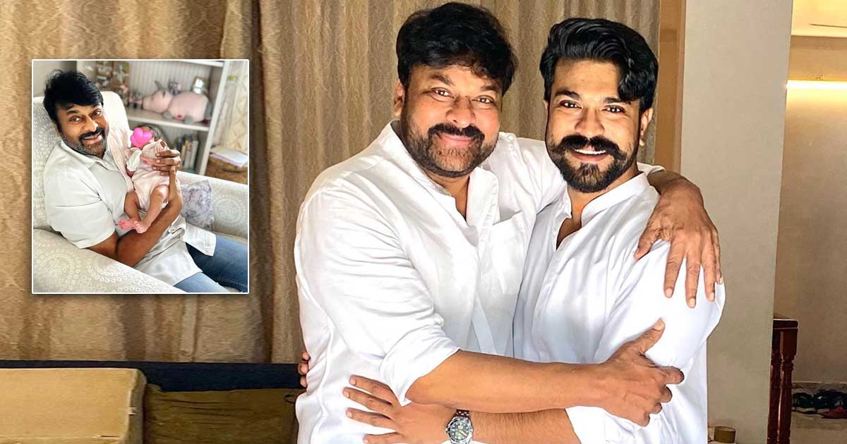 Chiranjeevi smiles holding newborn granddaughter on bday, Ram Charan shares pic