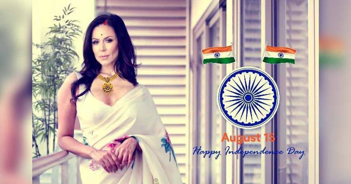 Kendra Lust, P*rn Star, Wishes Her Indian Fans A Happy Independence Day With A Photoshopped Saree Pic, Netizens React