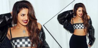 Priyanka Chopra Slips Into A Symmetric Checked Bralette, Pairs It With A Body-Hugging Skirt