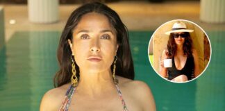 Salma Hayek Drops Thirst Trap With Her Cleav*ge Popping Swimsuit, Holding A Cup Of Coffee & Netizens Can’t Decide Who Is Hotter: “So S*xy & Classy” Salma Hayek Raises The Temperature With Her Racy Pic In A Black Swimwear