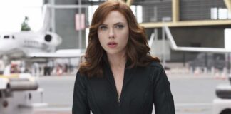 Scarlett Johanson Once Turned Into A S*xy Vixen Pouting Her Red Lips & Flaunting Her Assets In A Plunging Corset Top & Fishnet Shocking