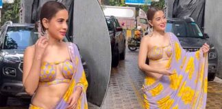 Uorfi Javed Looks Beautiful As She Steps Out In A Floral Saree With Backless Plunging Neckline Blouse, Putting Her Cleav*ge On Display, Netizens React “Thodi Thodi Sudhar Rahi Hai” Uorfi Javed Looks Beautiful As She Steps Out In A Floral Saree With Backless Plunging Neckline Blouse, Putting Her Cleav*ge On Display - Take A Look