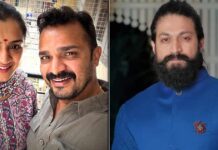 Yash holds Vijay Raghavendra tight as he tears up during wife Spandana's funeral