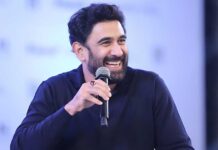 Amit Sadh cleans up part of Rakchham village during his bike expedition