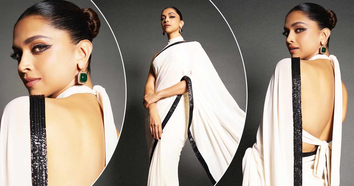 Deepika Padukone Looks Magical In A Monochrome Saree As She Pairs It With A  S*xy Backless Halterneck Blouse, Leaving Us Spellbound With Her Eternally  Ethereal Beauty!