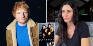 Ed Sheeran gives kitchen surprise to Courtney Cox with new song inspired by ‘Friends’
