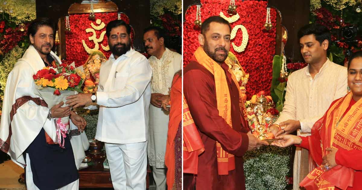 Ganeshotsav: SRK, Salman pose together with Maha CM Eknath Shinde