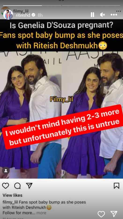 Riteish Deshmukh Reacts To Genelia D'Souza's Pregnancy Rumours After Her Pictures Claiming 'Baby Bump Spotted' Went Viral