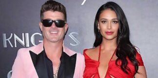 Hammered Robin Thicke misbehaves with fiance April Love Geary