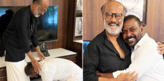 Raghava Lawrence touches Rajinikanth's feet to seek blessing