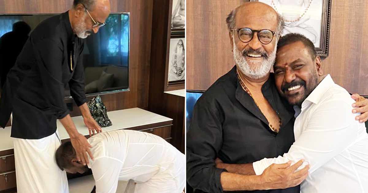 Raghava Lawrence touches Rajinikanth's feet to seek blessing