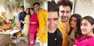 Sara Ali Khan goes for Ganpati darshan at Kartik Aaryan’s house