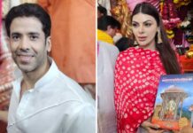Tusshar Kapoor, Sherlyn Chopra visit Lalbaugcha Raja