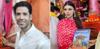 Tusshar Kapoor, Sherlyn Chopra visit Lalbaugcha Raja