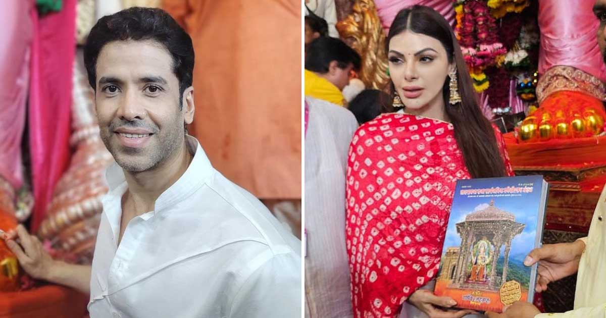 Tusshar Kapoor, Sherlyn Chopra visit Lalbaugcha Raja