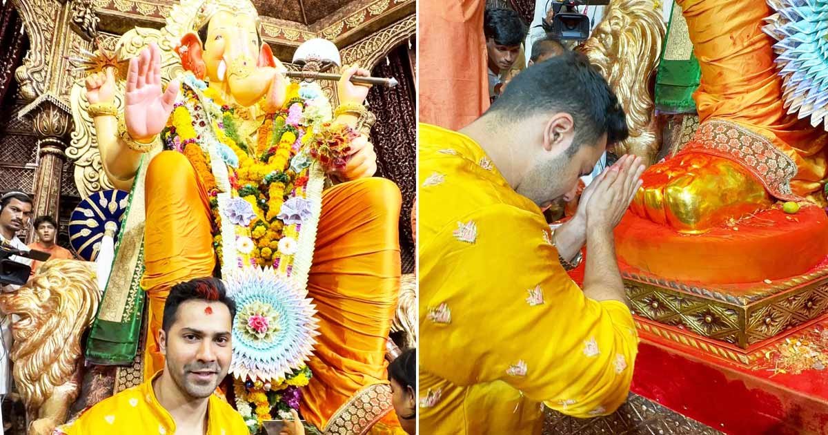 Varun Dhawan seeks blessings at Lalbaugcha Raja, fans call him 'sanskari ladka'
