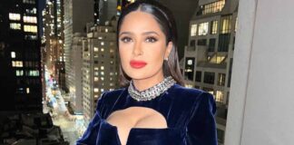 When Salma Hayek Slipped Into A Black Bikini & Layered It With A Matching Crochet Kaftan