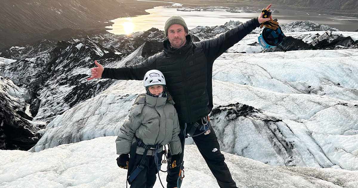 Chris Hemsworth rides ATVs and ponies in Iceland
