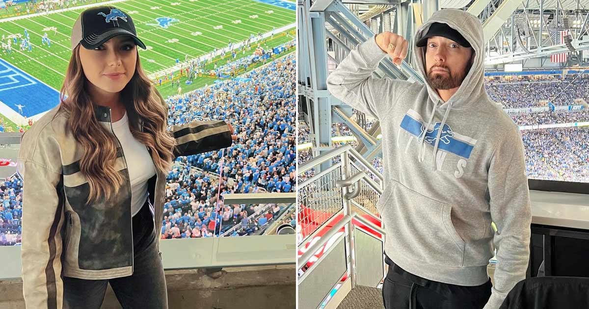 Eminem makes rare public appearance with daughter Hailie at football game