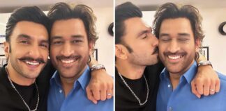 Ranveer says 'Mera Mahi', as he posts photo giving a peck on Dhoni's cheeks